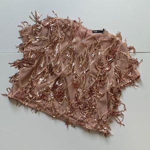 Sequin Fringe Rose Gold Cami Medium